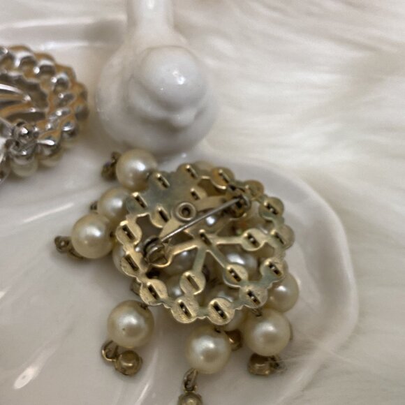 LOT/COLLECTION RHINESTONE/FAUX PEARL BROOCHES (CORO, MARVELLA, ROBERT, GOLDETTE) - Picture 14 of 16